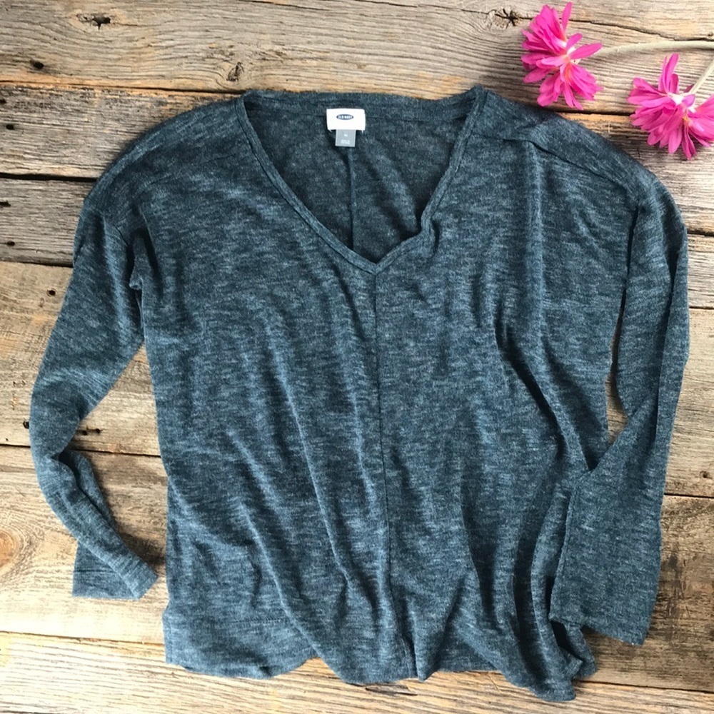 Old Navy Boxy Heather-Slub Sweater Top Size Medium - Picture 2 of 6